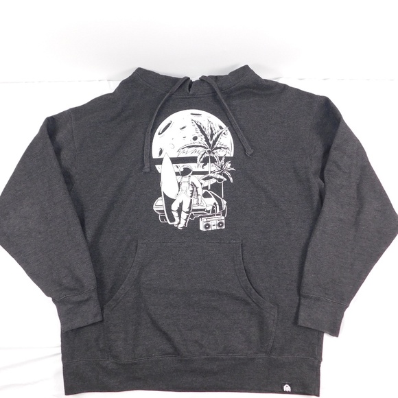 INTO THE AM Black Graphic Hoodie Skull & Palm Design – Size XL - Picture 4 of 7